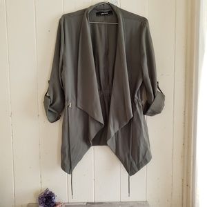 Zara Draped Jacket, Green, Small